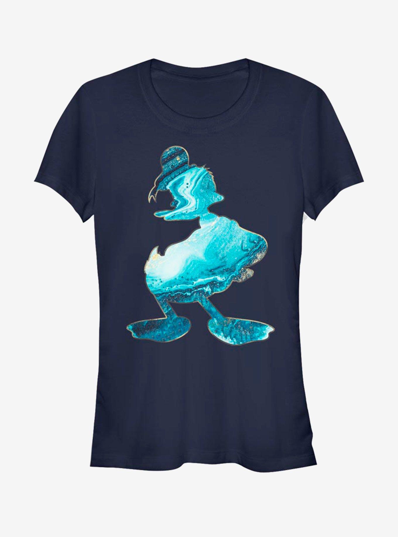 Disney Donald Duck Poured Donald Art Girls T-Shirt, NAVY, hi-res