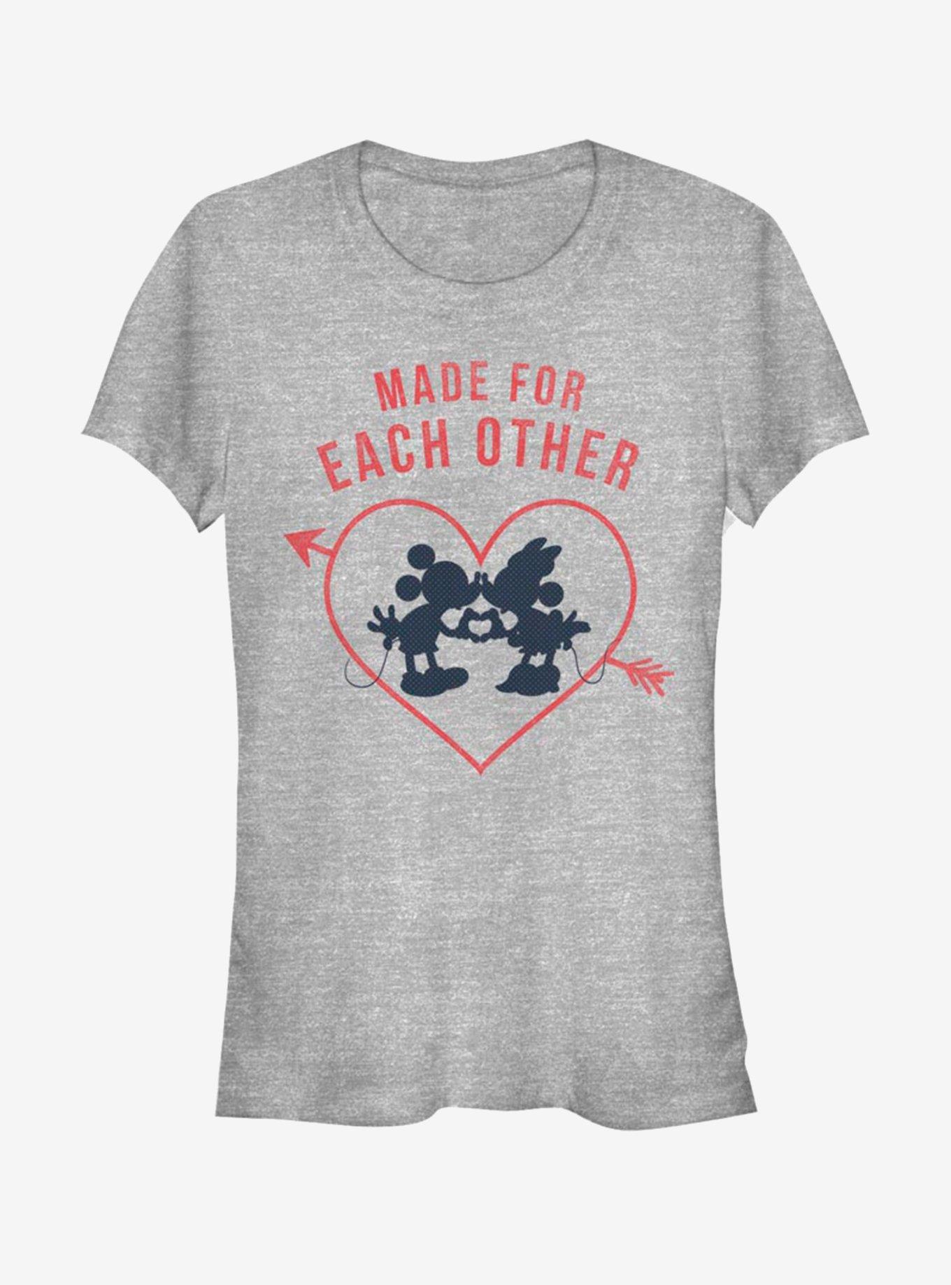 Disney Mickey Mouse & Minnie Mouse Heart Polka Dot Silhouette Girls T-Shirt, , hi-res