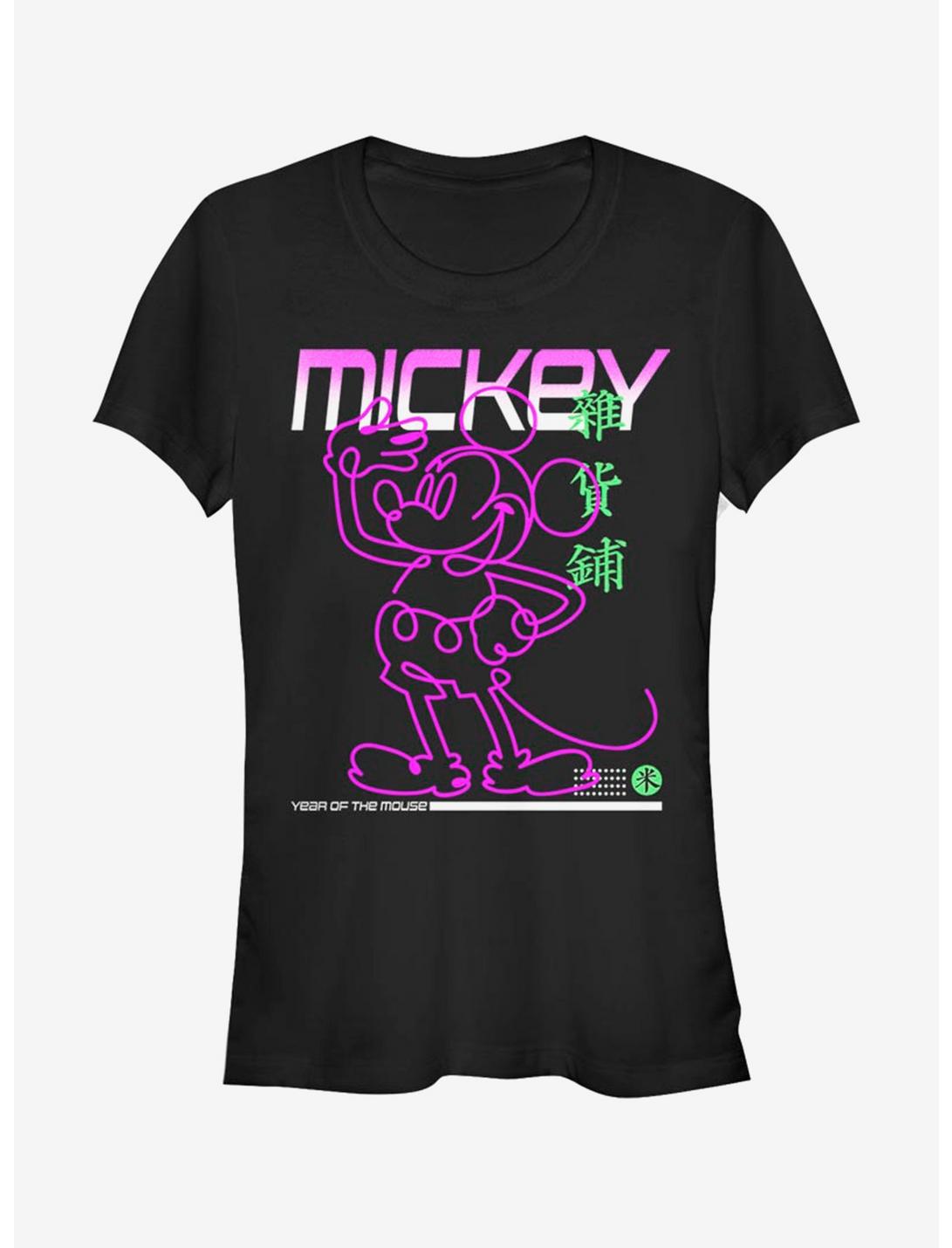 Disney Mickey Mouse Street Glow Girls T-Shirt, BLACK, hi-res