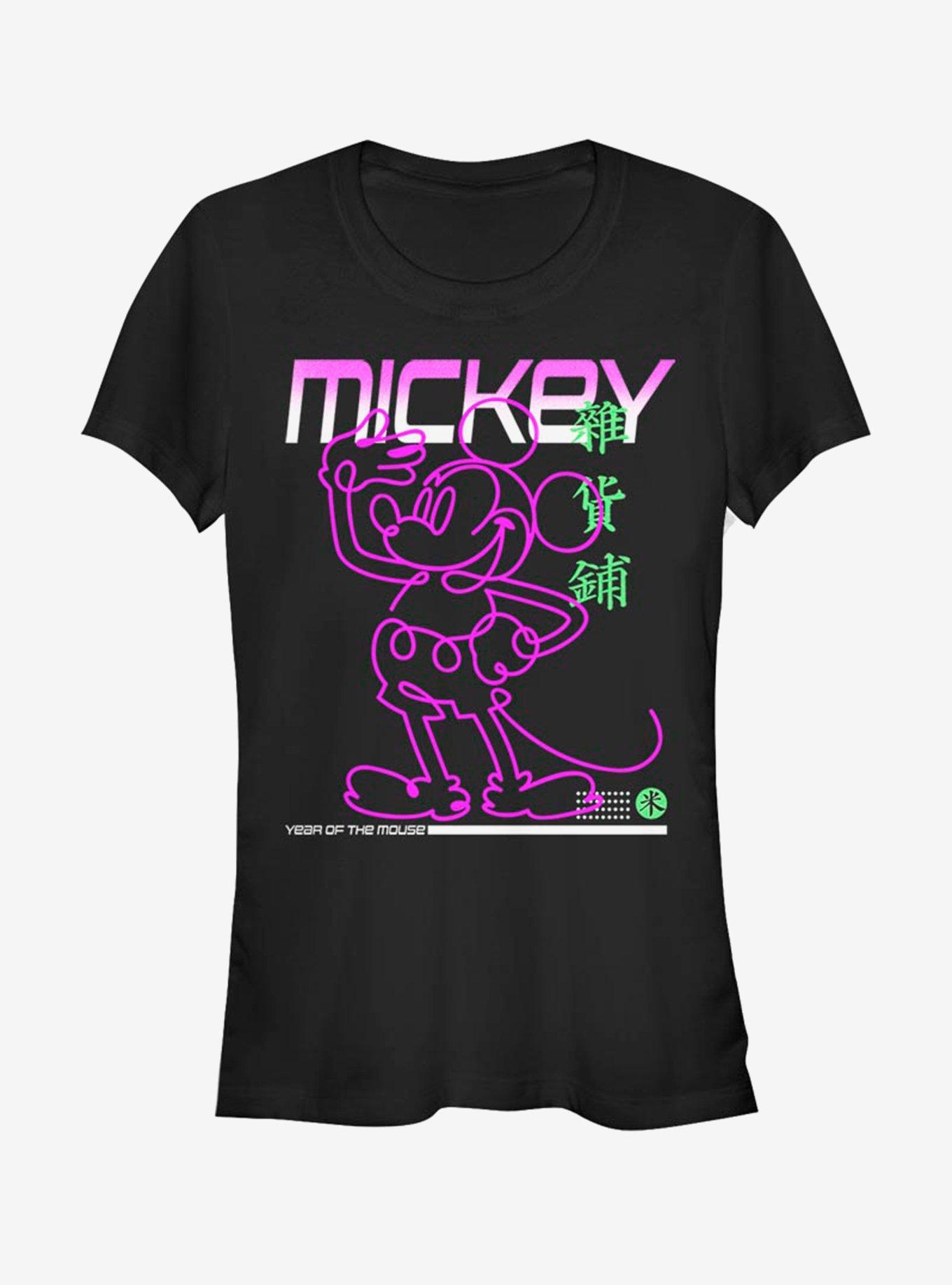 Disney Mickey Mouse Street Glow Girls T-Shirt, BLACK, hi-res