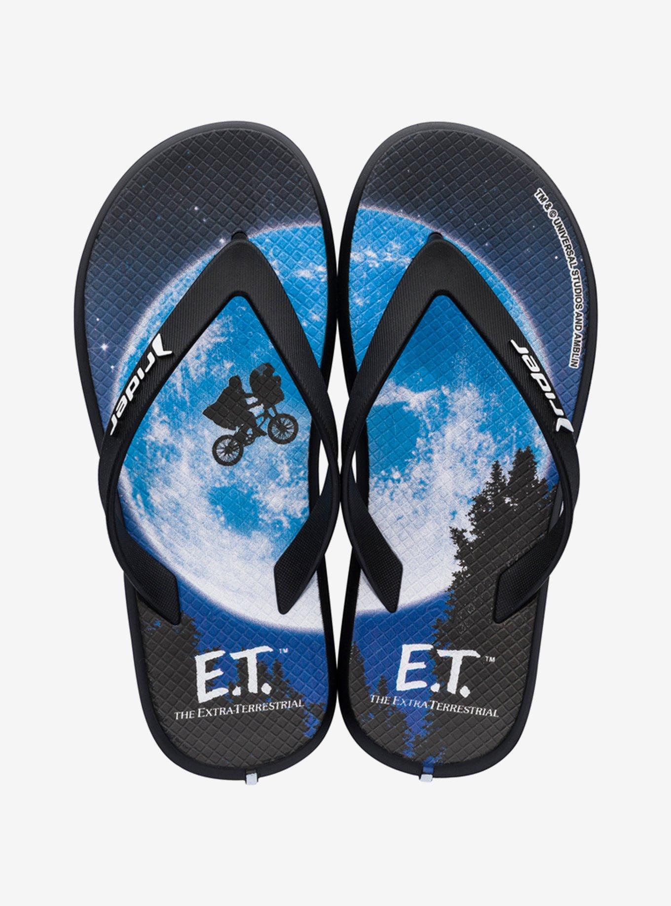 E.T. Bike Moon Scene Rider Blockbuster Kids Flip Flop Sandal, BLACK, hi-res