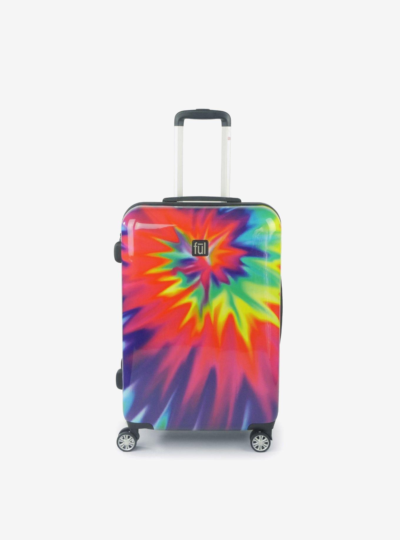 FUL Tie Dye Swirl 24 Inch Expandable Spinner Rolling Luggage Suitcase, , hi-res