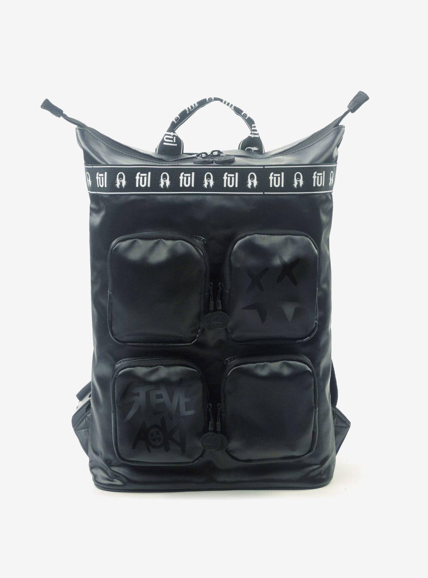 Steve Aoki FUL FANG Convertible Black Backpack Tote, , hi-res