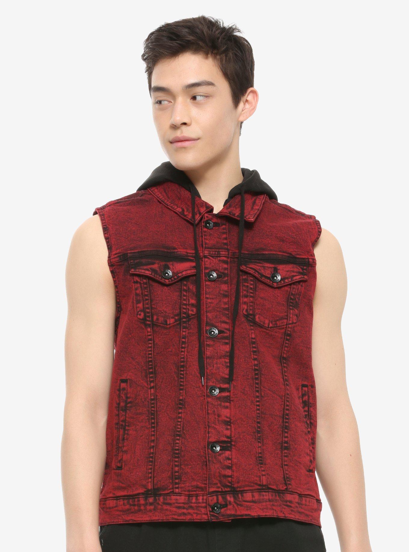 Jean vest outlet with hood