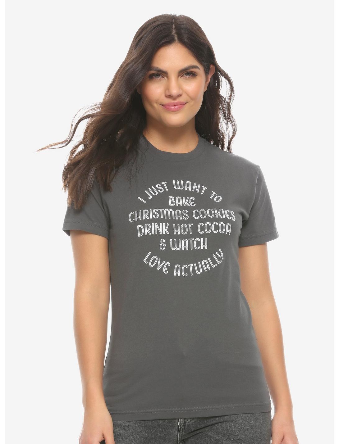Love Actually I Just Want to Bake Cookies Women's T-Shirt - BoxLunch Exclusive, WHITE, hi-res