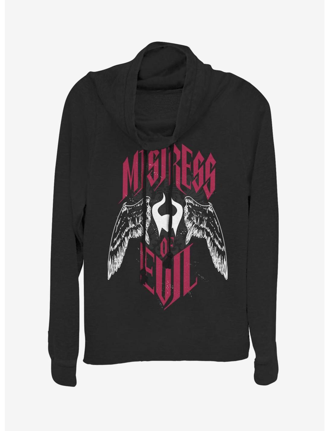 Disney Maleficent: Mistress Of Evil With Wings Cowlneck Long-Sleeve Womens Top, BLACK, hi-res