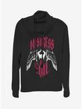Disney Maleficent: Mistress Of Evil With Wings Cowlneck Long-Sleeve Womens Top, BLACK, hi-res