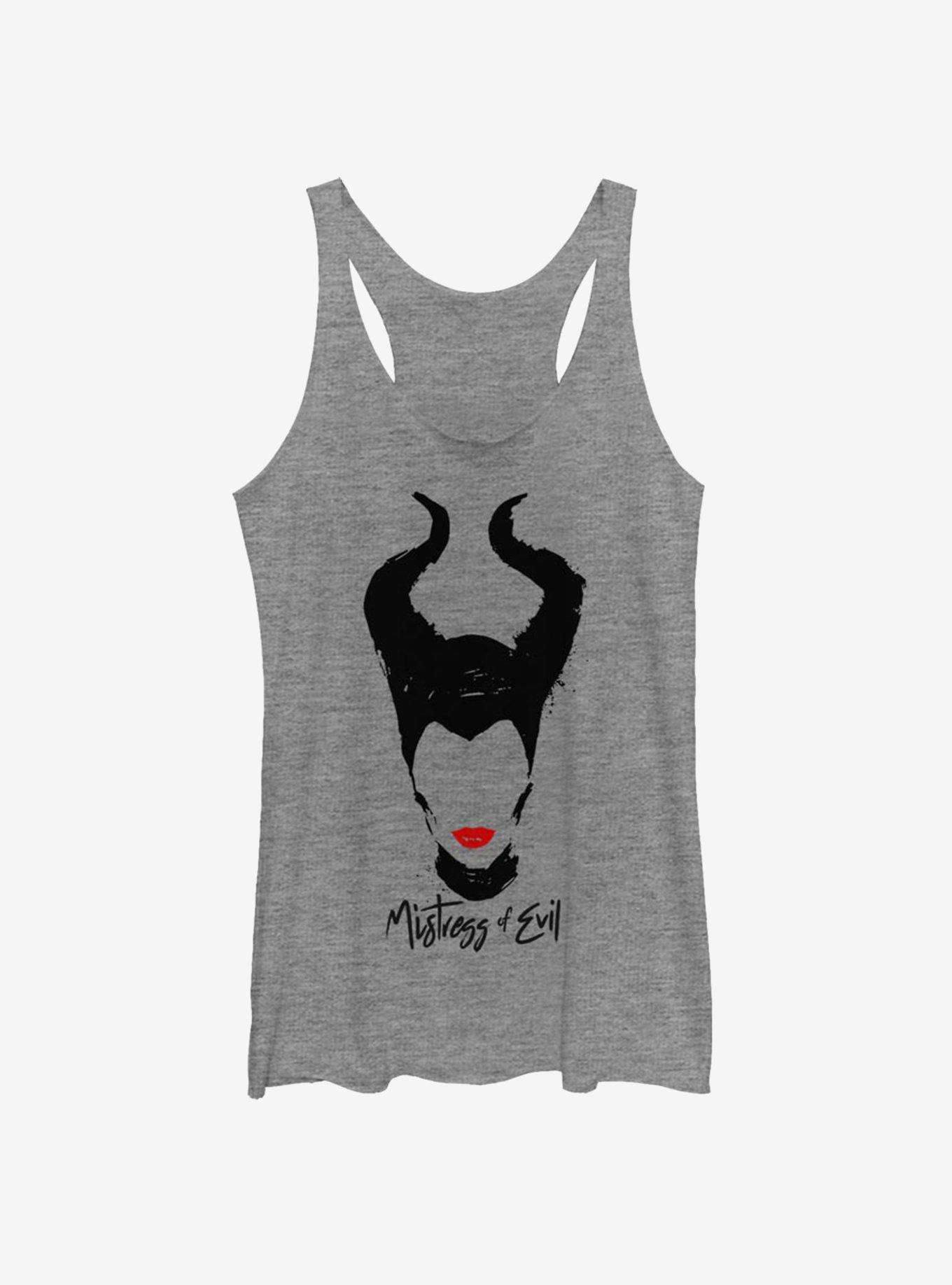 Disney Maleficent: Mistress Of Evil Red Lips Womens Tank Top, GRAY HTR, hi-res