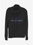 Star Wars Episode IX The Rise Of Skywalker Classic Galaxy Logo Cowlneck Long-Sleeve Womens Top, BLACK, hi-res