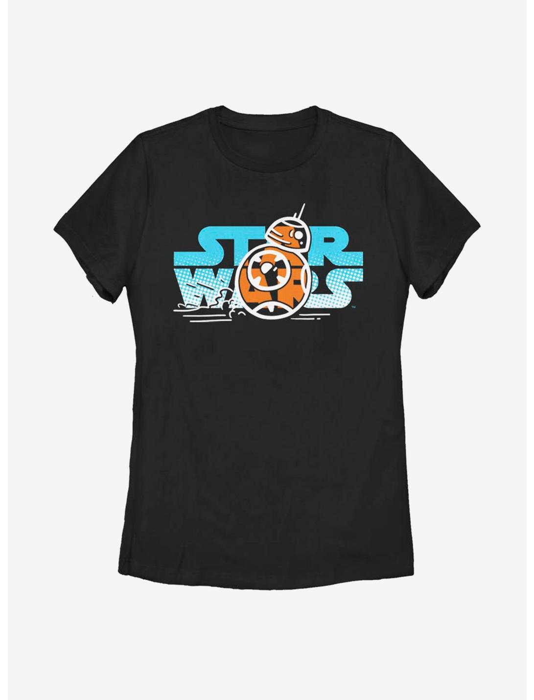 Star Wars Episode IX The Rise Of Skywalker BB-8 Foil Womens T-Shirt, BLACK, hi-res