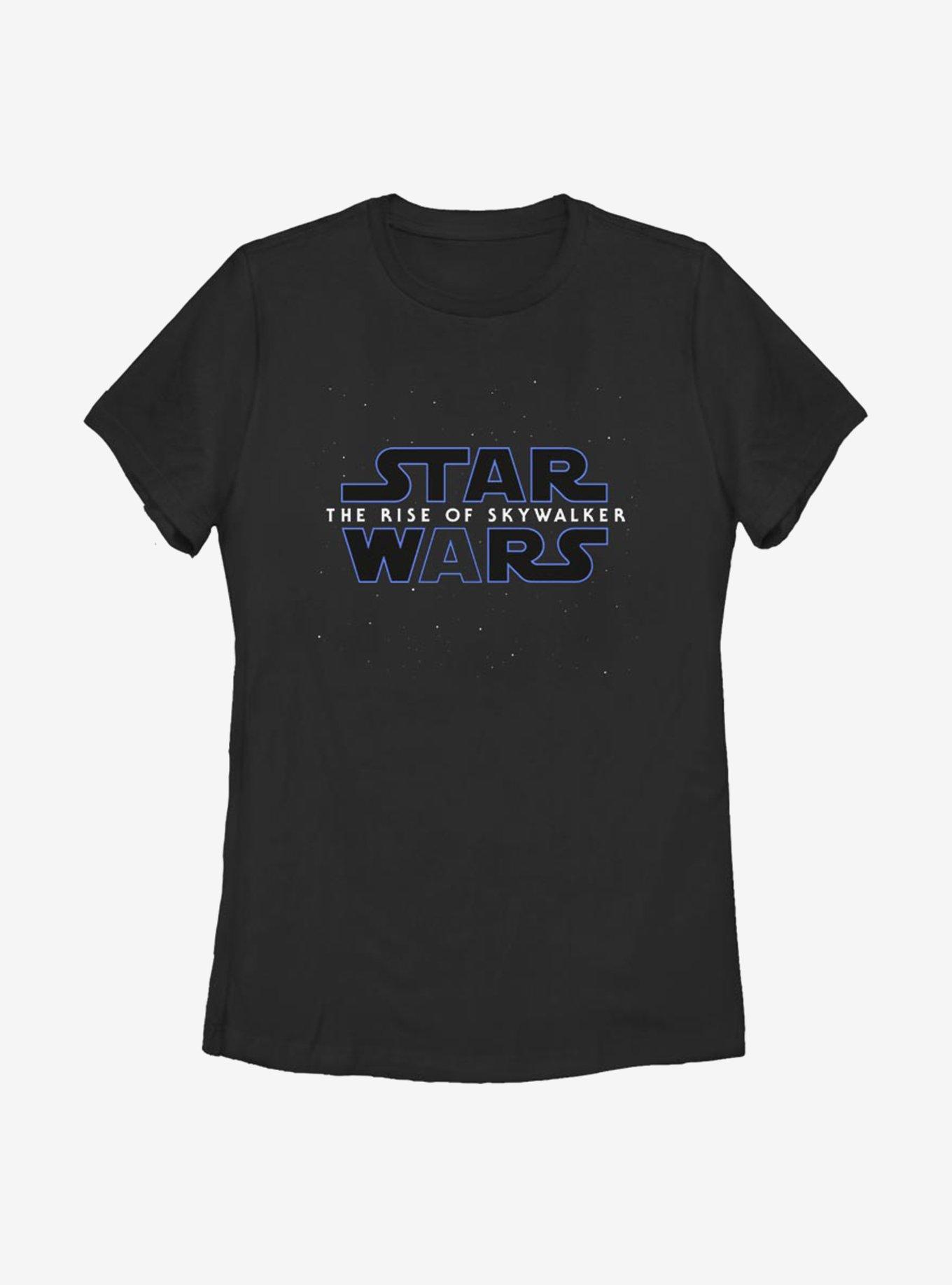 Star Wars Episode IX The Rise Of Skywalker Classic Galaxy Logo Womens T-Shirt, BLACK, hi-res