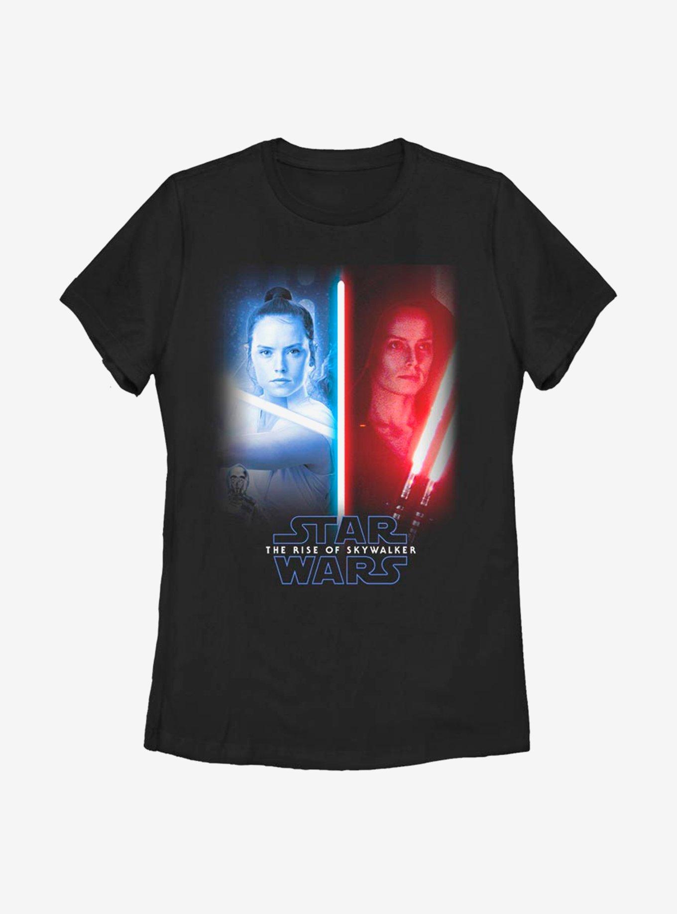 Star Wars Episode IX The Rise Of Skywalker Split Rey Womens T-Shirt, BLACK, hi-res