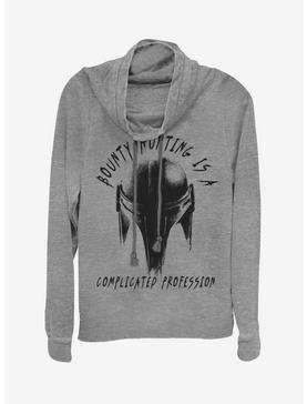 Plus Size Star Wars The Mandalorian Complicated Profession Cowlneck Long-Sleeve Womens Top, , hi-res