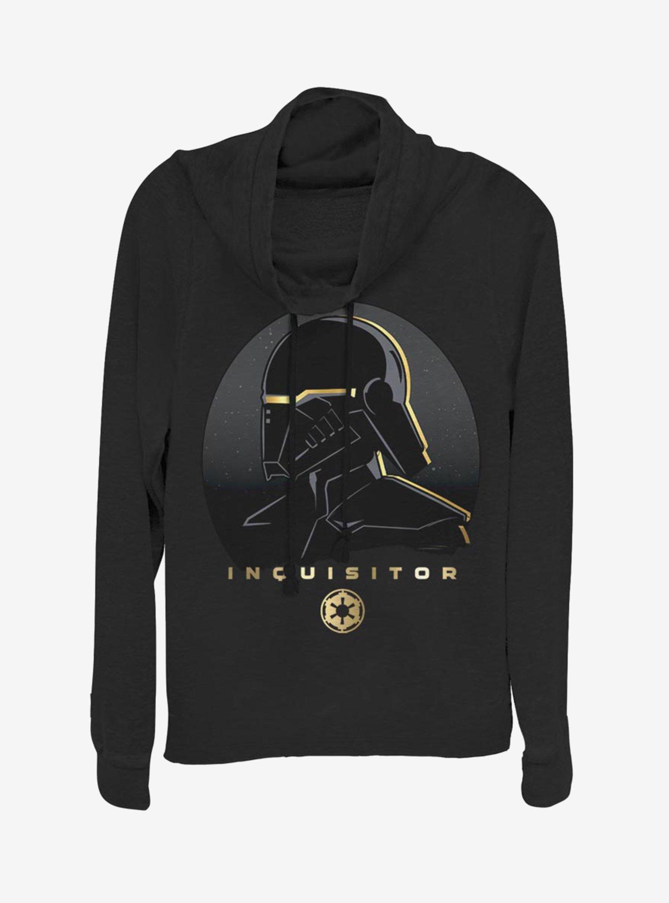 Star Wars Jedi Fallen Order Inquisitor Gold Cowlneck Long-Sleeve Womens Top, BLACK, hi-res