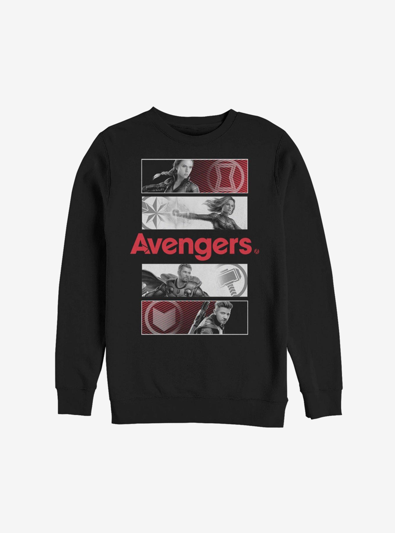 Marvel Avengers: Endgame Hero Icon Panels Sweatshirt, BLACK, hi-res