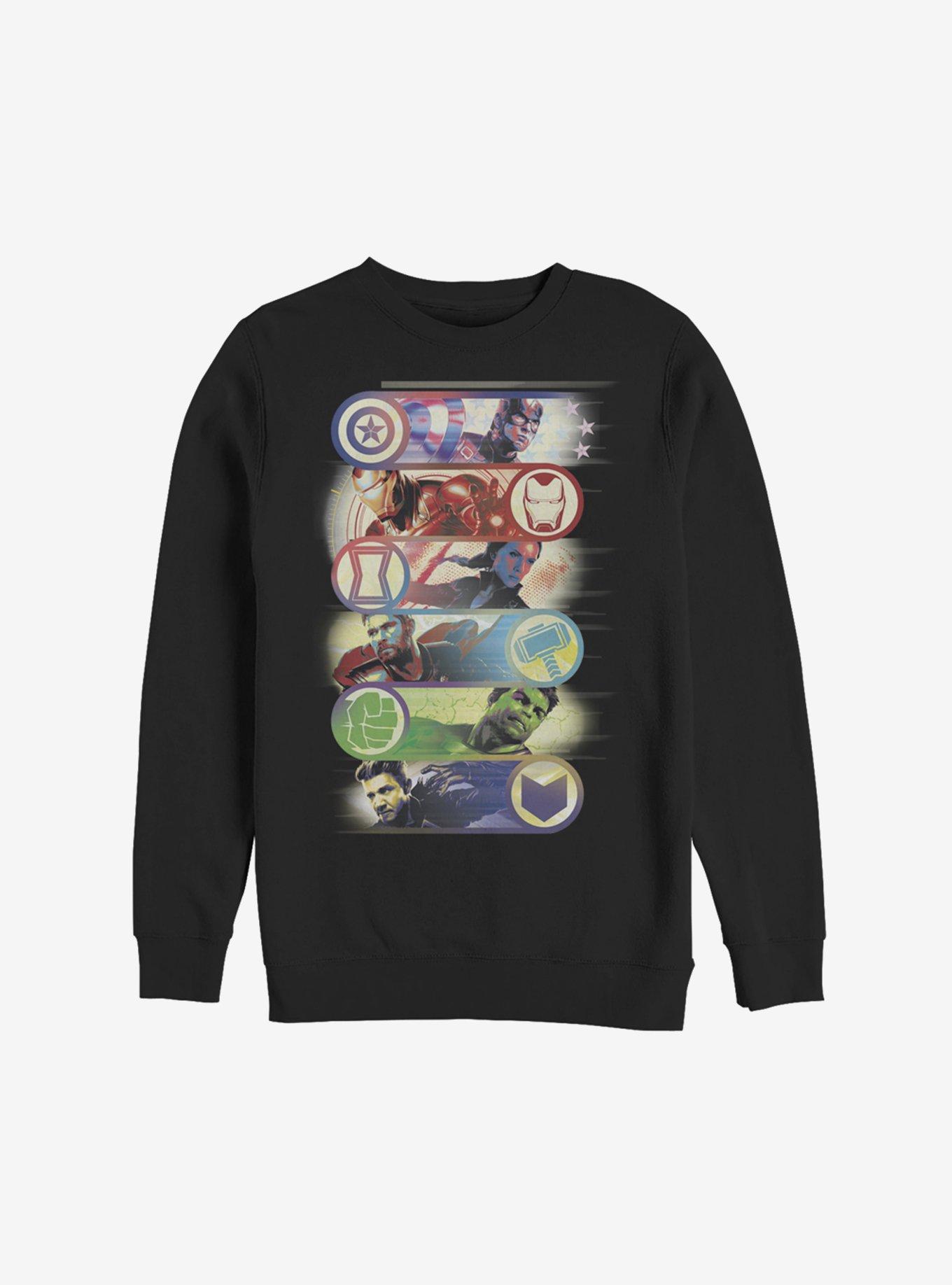 Marvel Avengers: Endgame Group Badge Sweatshirt, BLACK, hi-res