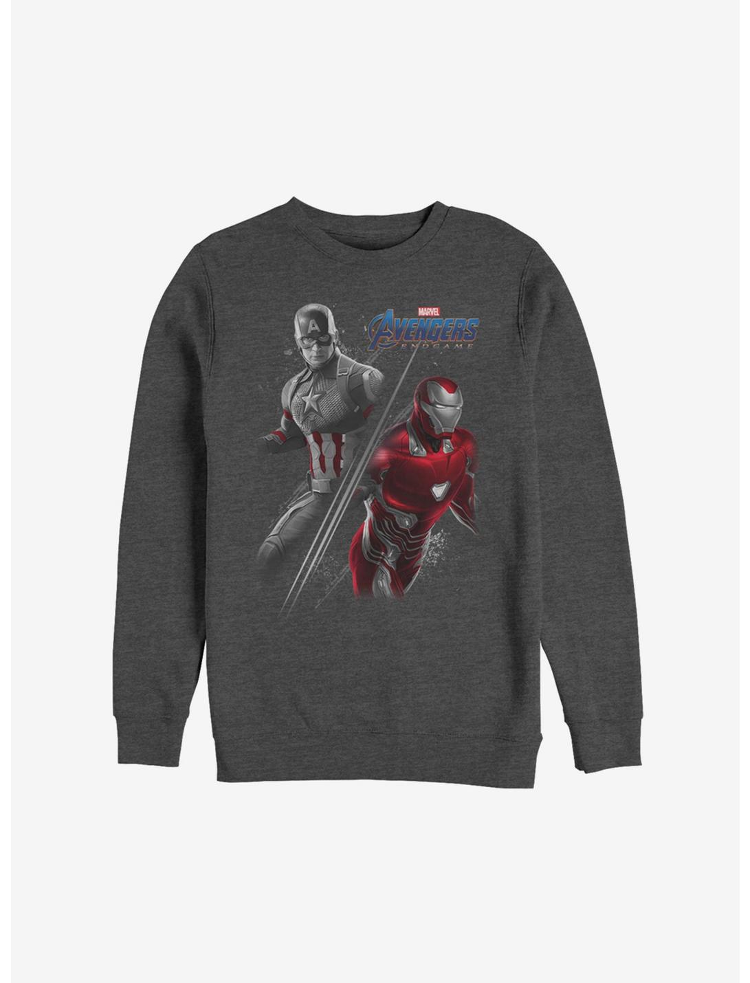 Marvel Avengers: Endgame Cap And Iron Man Sweatshirt, CHAR HTR, hi-res