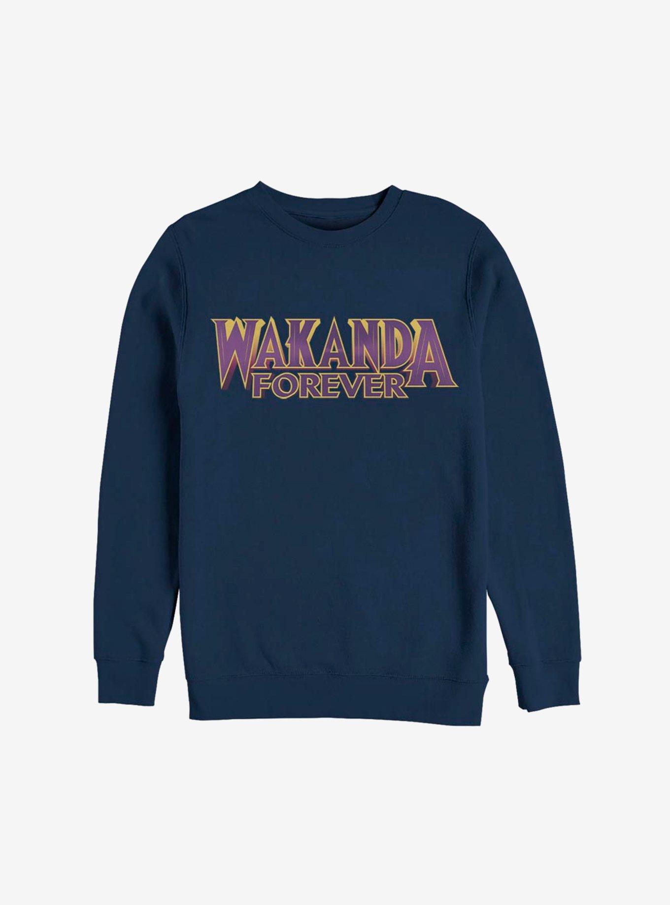 Marvel Black Panther Purple Wakanda Forever Sweatshirt, NAVY, hi-res