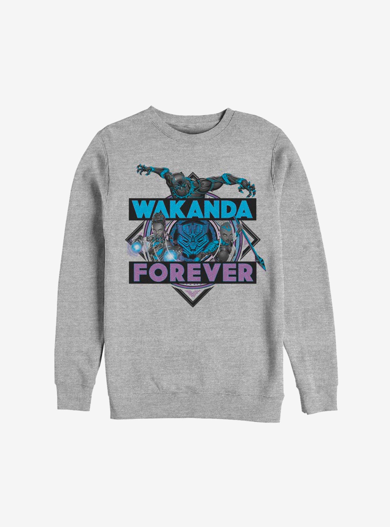 Marvel Black Panther Wakanda Forever Warriors Sweatshirt, ATH HTR, hi-res