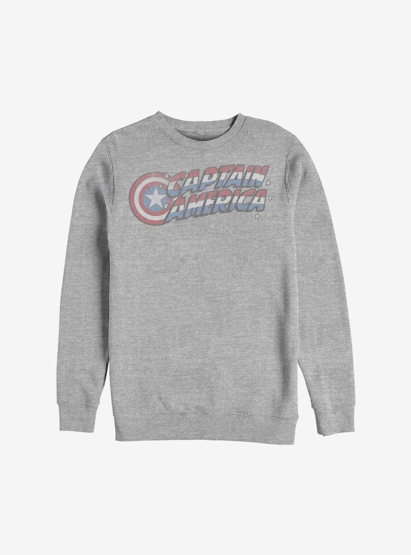 Marvel Captain America Vintage Logo Sweatshirt, ATH HTR, hi-res