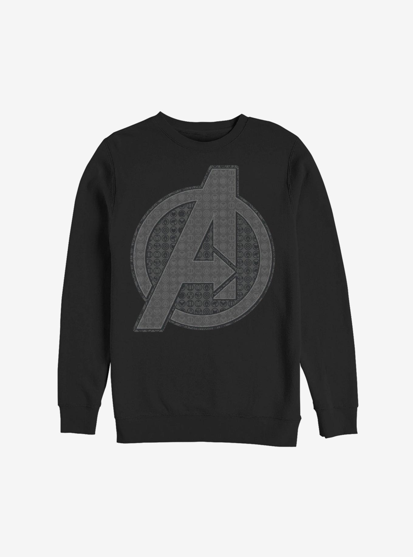 Marvel Avengers: Endgame Grayscale Logo Sweatshirt, BLACK, hi-res