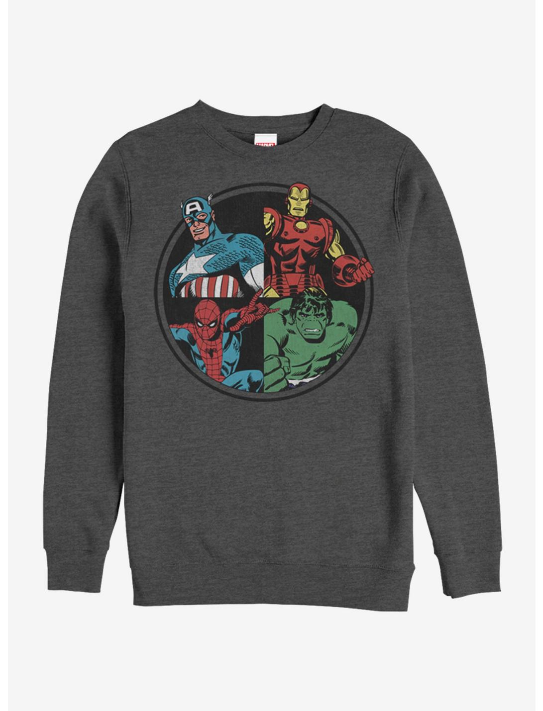 Marvel Avengers Hero Comic Sweatshirt, CHAR HTR, hi-res