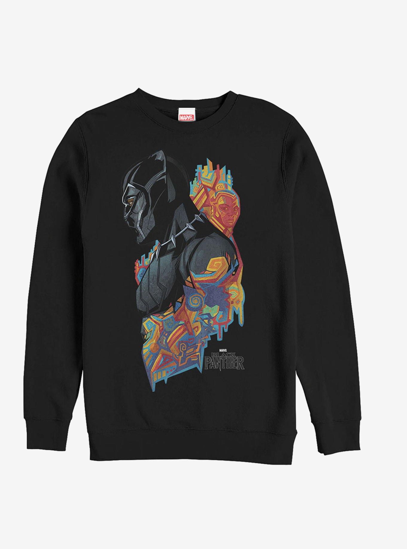 Marvel Black Panther Tribal Print Sweatshirt, BLACK, hi-res