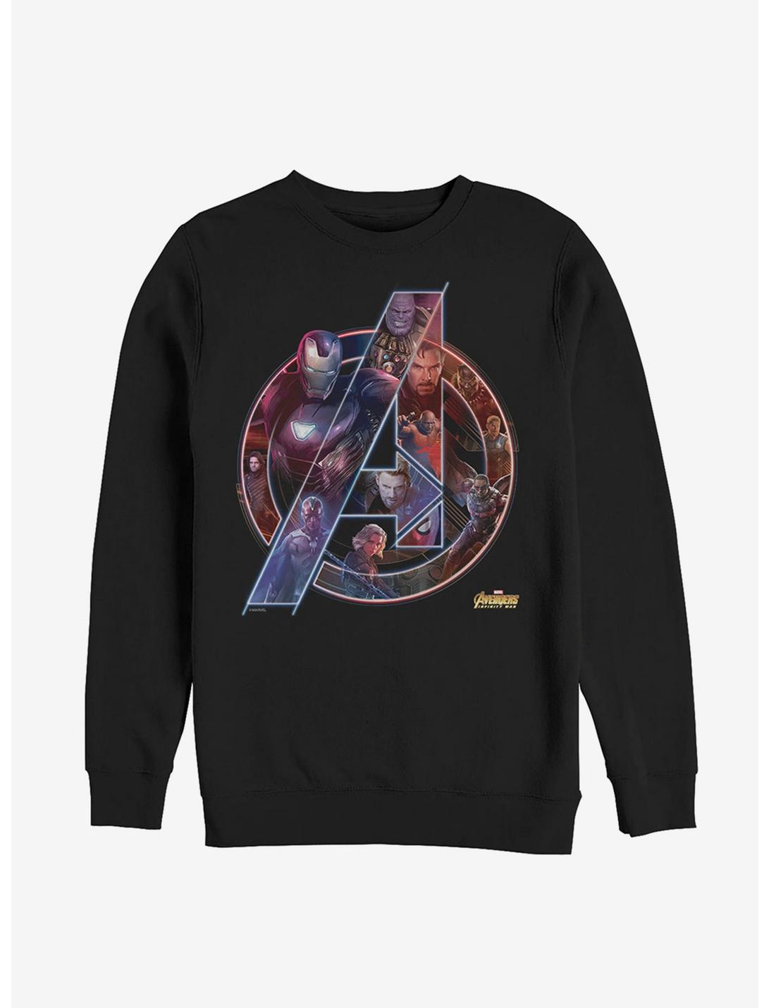 Marvel Avengers: Endgame Team Neon Sweatshirt, BLACK, hi-res
