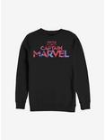 Marvel Captain Marvel Logo Tie-Dye Sweatshirt, BLACK, hi-res