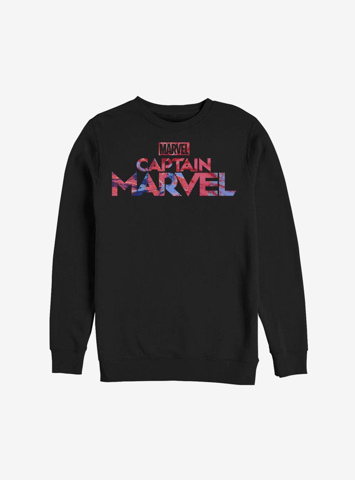 Marvel Captain Marvel Logo Tie-Dye Sweatshirt, , hi-res