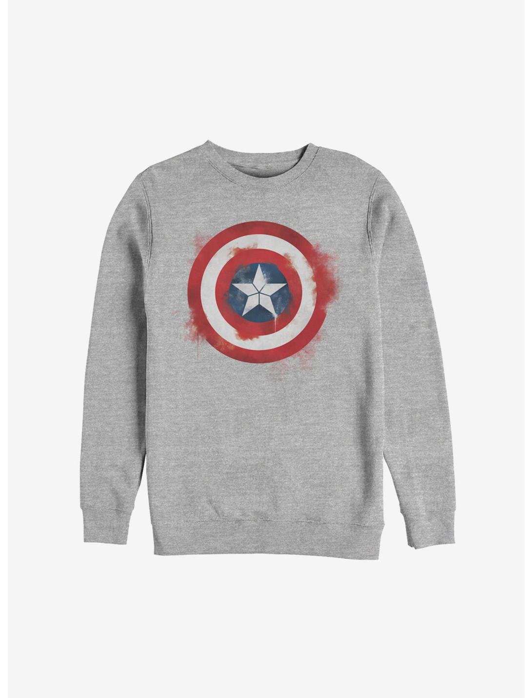 Marvel Captain America Spray Logo Sweatshirt, ATH HTR, hi-res