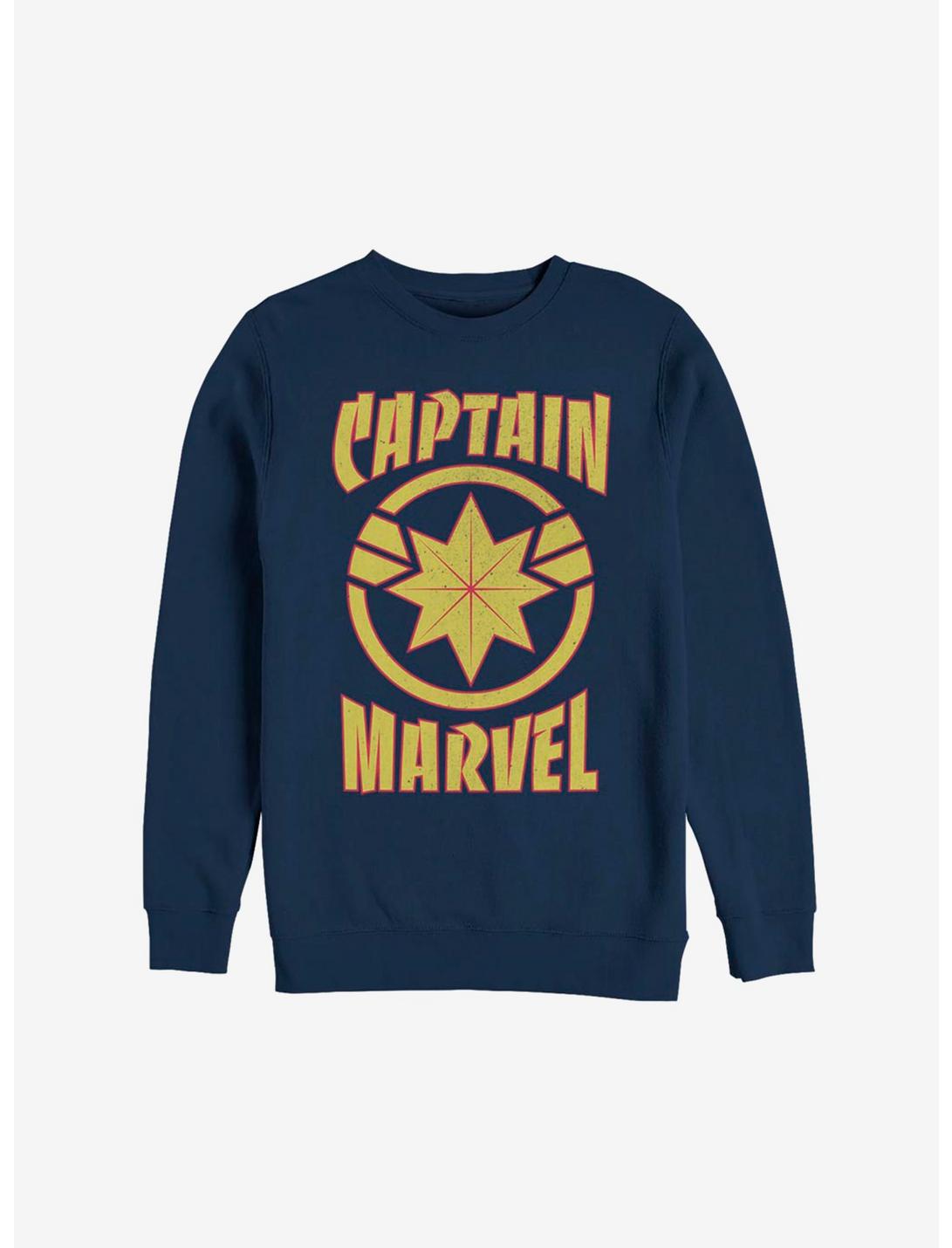 Marvel Captain Marvel Star Sweatshirt, NAVY, hi-res
