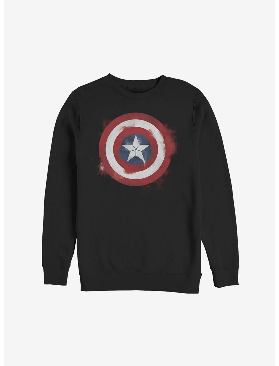 Marvel Captain America Spray Logo Sweatshirt, BLACK, hi-res