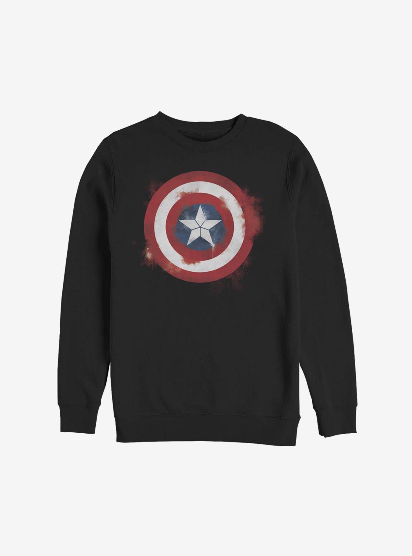 Marvel Captain America Spray Logo Sweatshirt, BLACK, hi-res