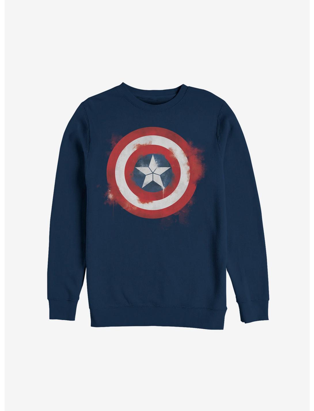 Marvel Captain America Spray Logo Sweatshirt, NAVY, hi-res