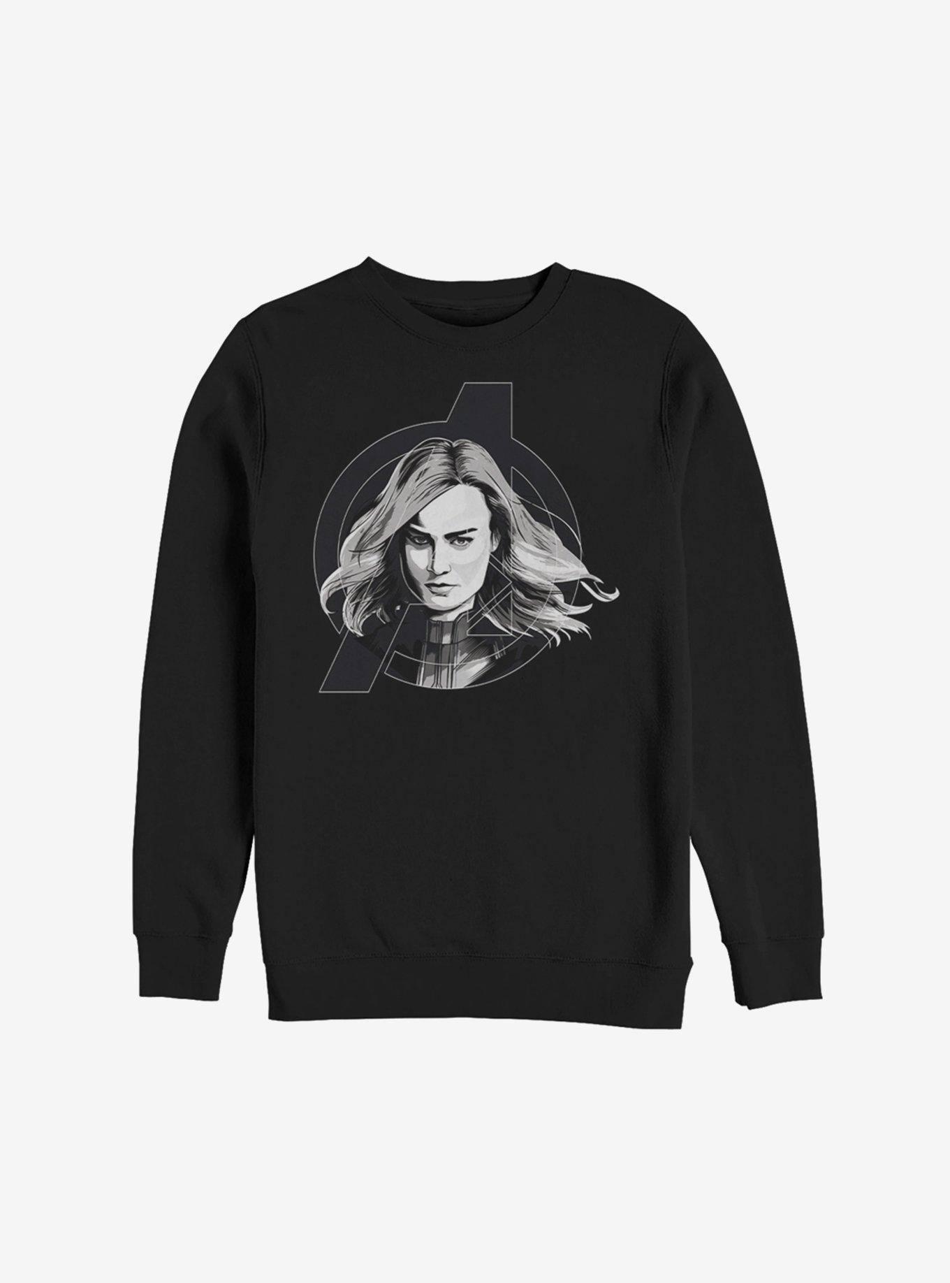 Marvel Captain Marvel Grayscale Sweatshirt, , hi-res