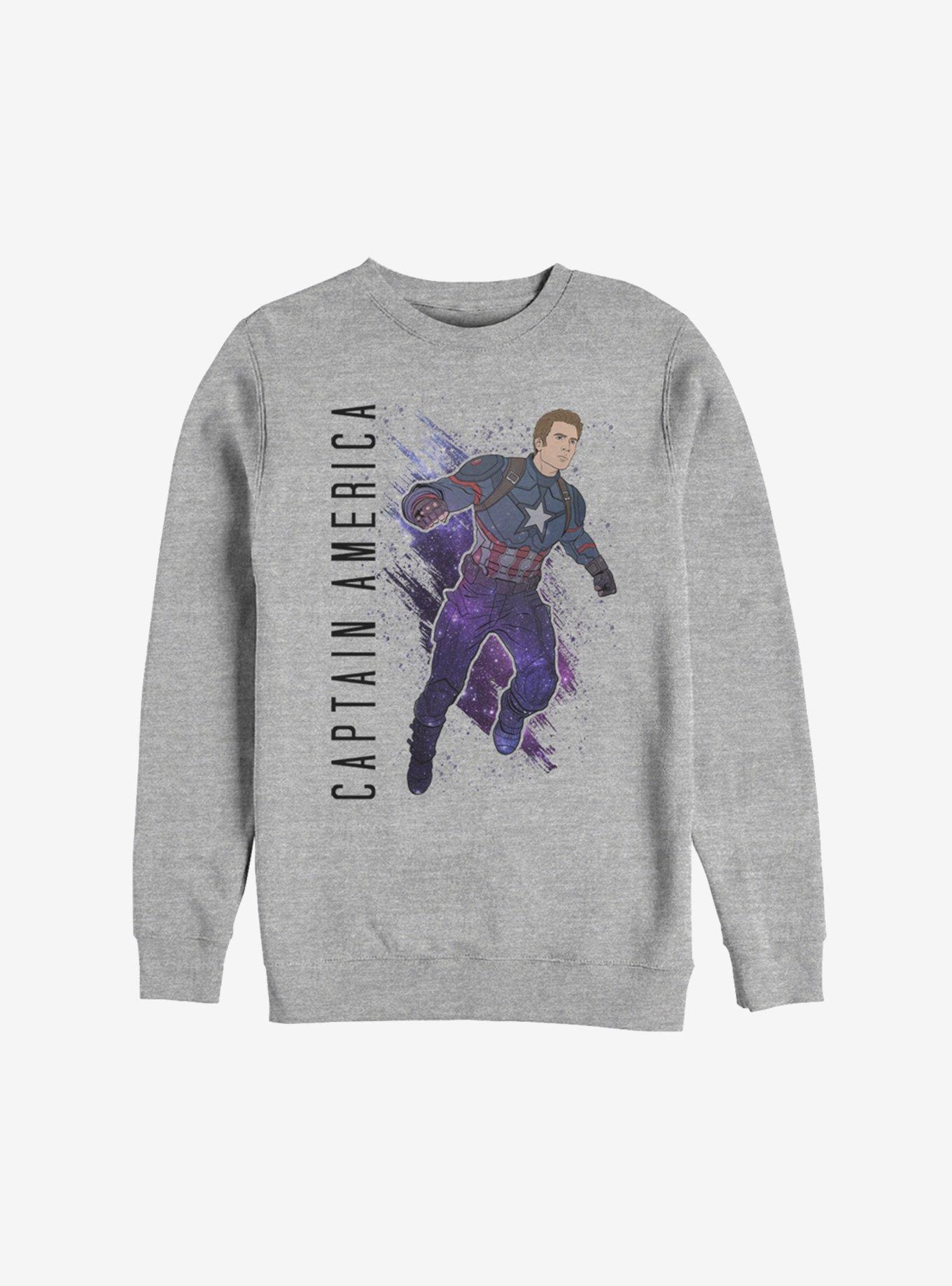 Marvel Avengers: Endgame Captain America Painted Sweatshirt, ATH HTR, hi-res