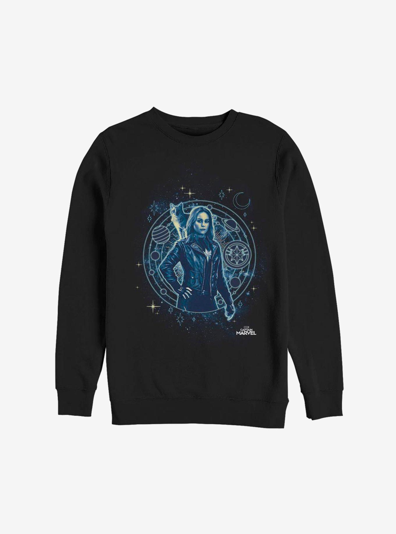 Marvel Captain Marvel Celestial Being Sweatshirt, BLACK, hi-res