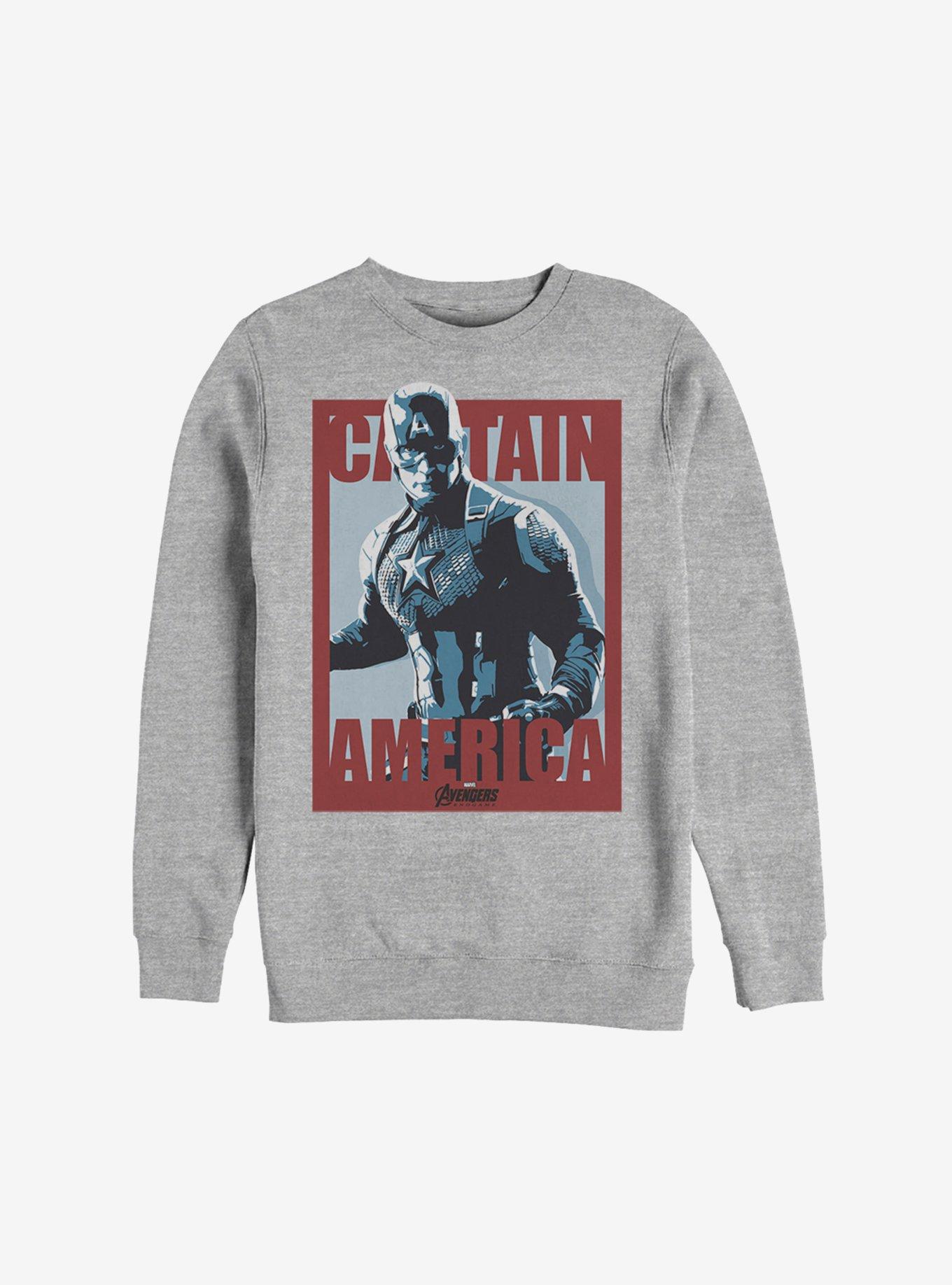 Marvel Avengers: Endgame Captain America Poster Sweatshirt, ATH HTR, hi-res