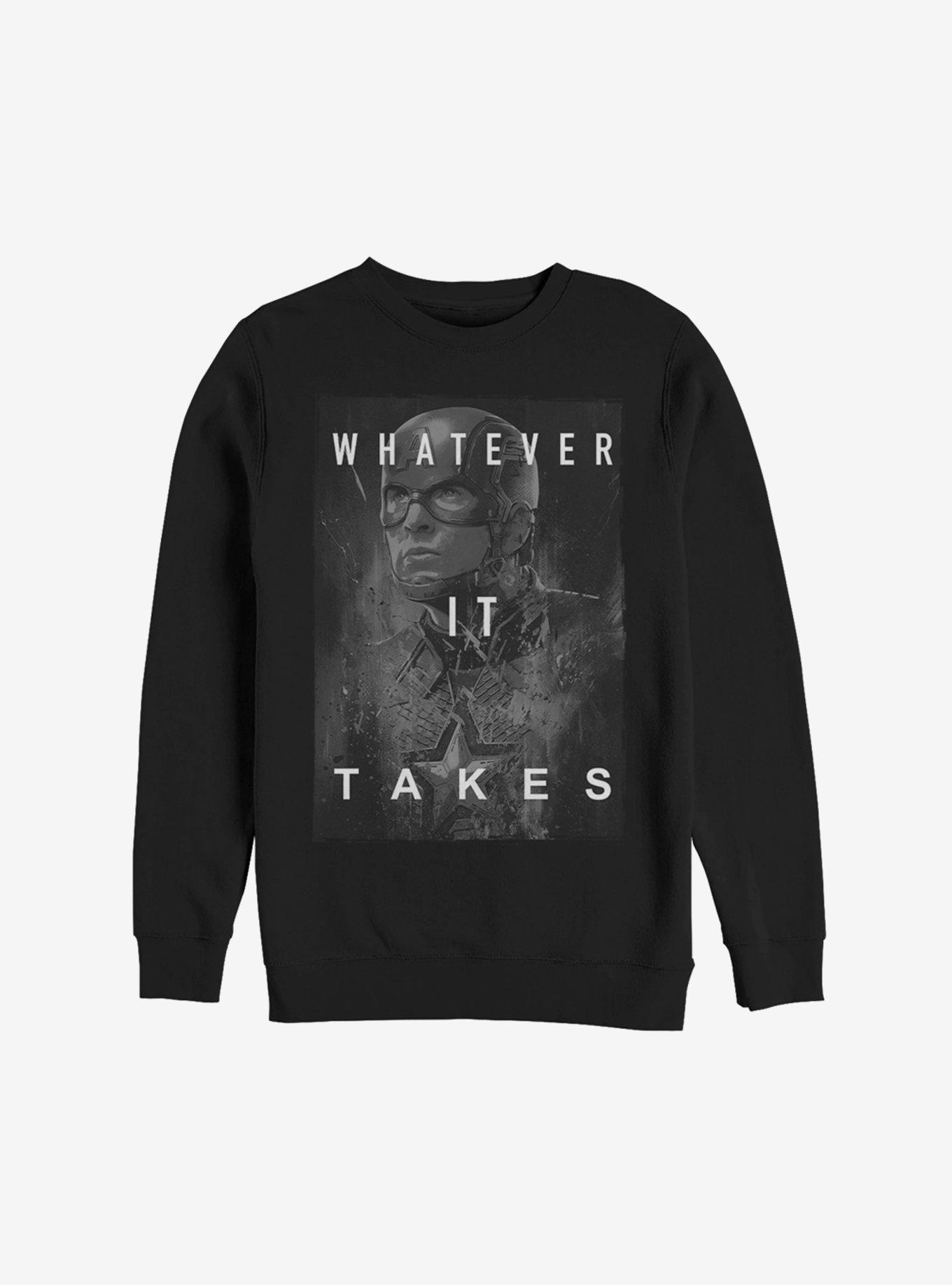 Marvel Avengers: Endgame Captain America Whatever It Takes Sweatshirt, BLACK, hi-res