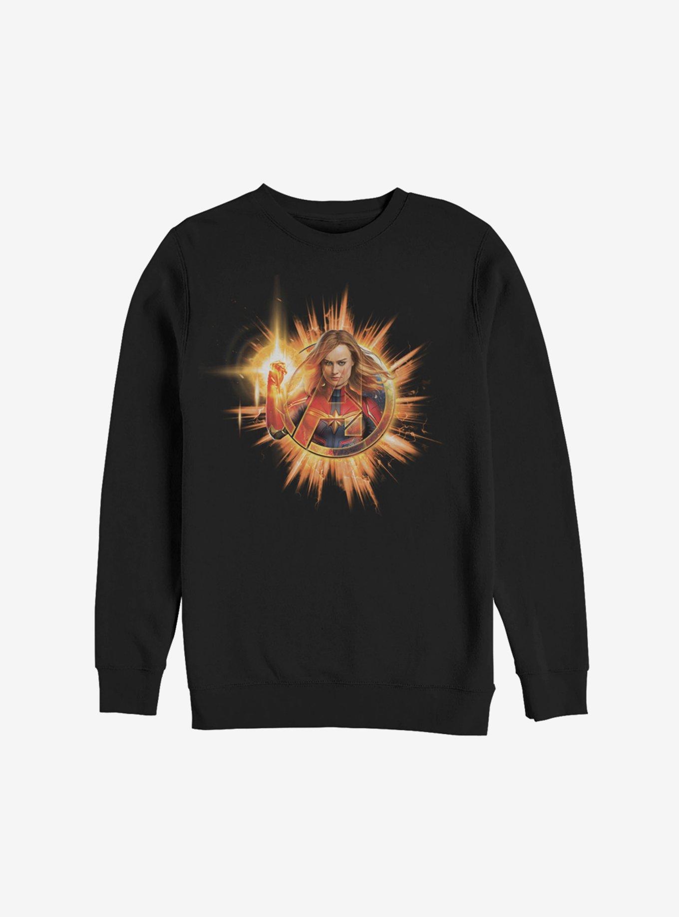 Marvel Captain Marvel Fire Flare Sweatshirt, BLACK, hi-res