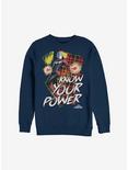 Marvel Captain Marvel Know Your Power Sweatshirt, NAVY, hi-res