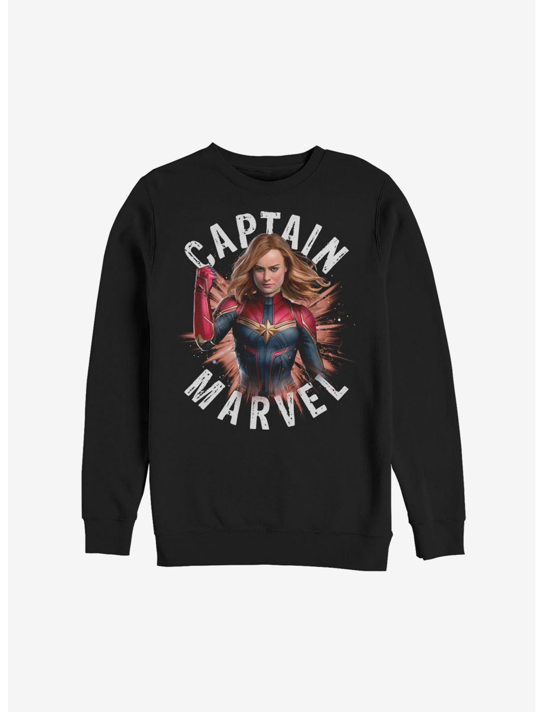 Marvel Avengers: Endgame Cap Marvel Burst Sweatshirt, BLACK, hi-res