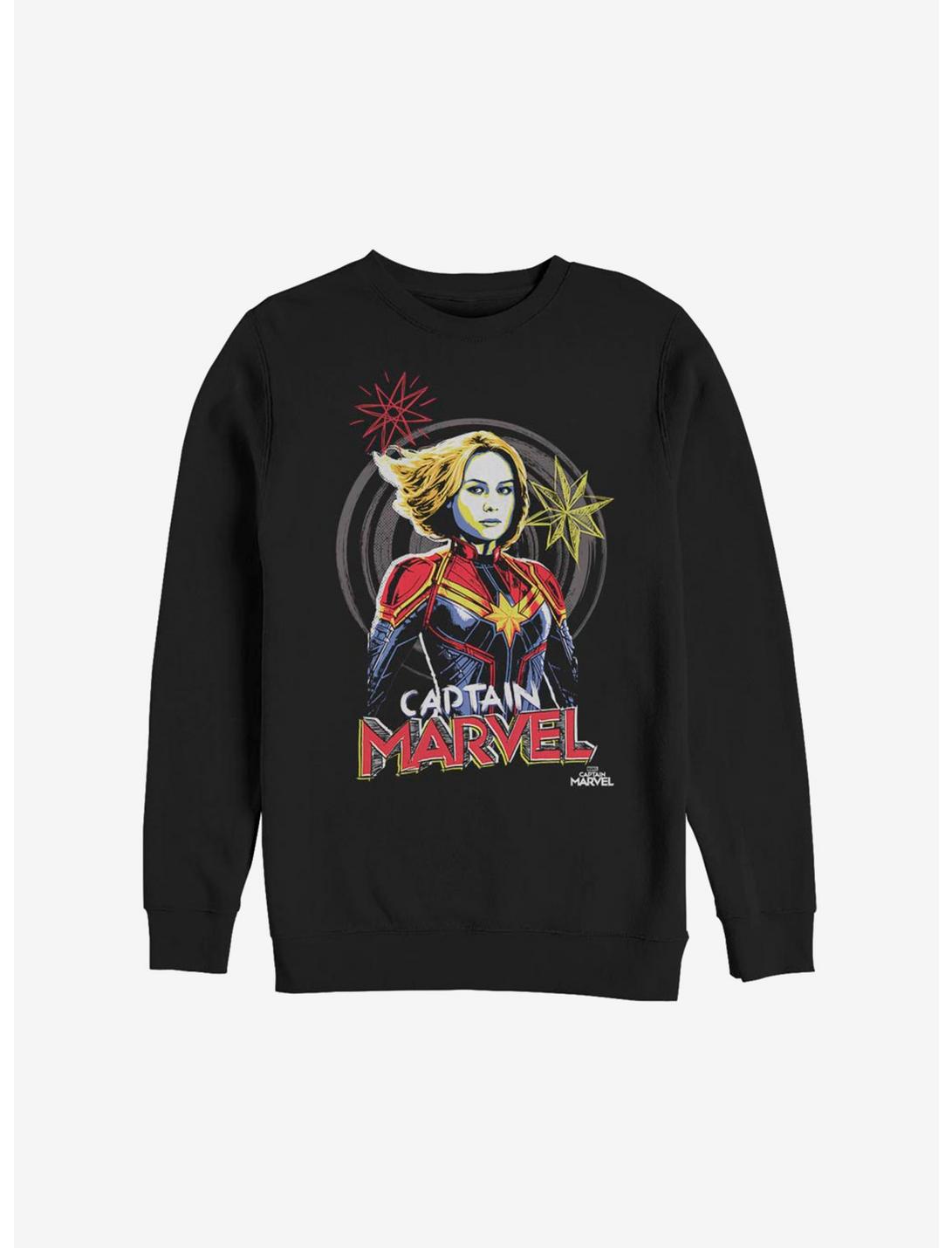 Marvel Captain Marvel Sketch Sweatshirt, BLACK, hi-res