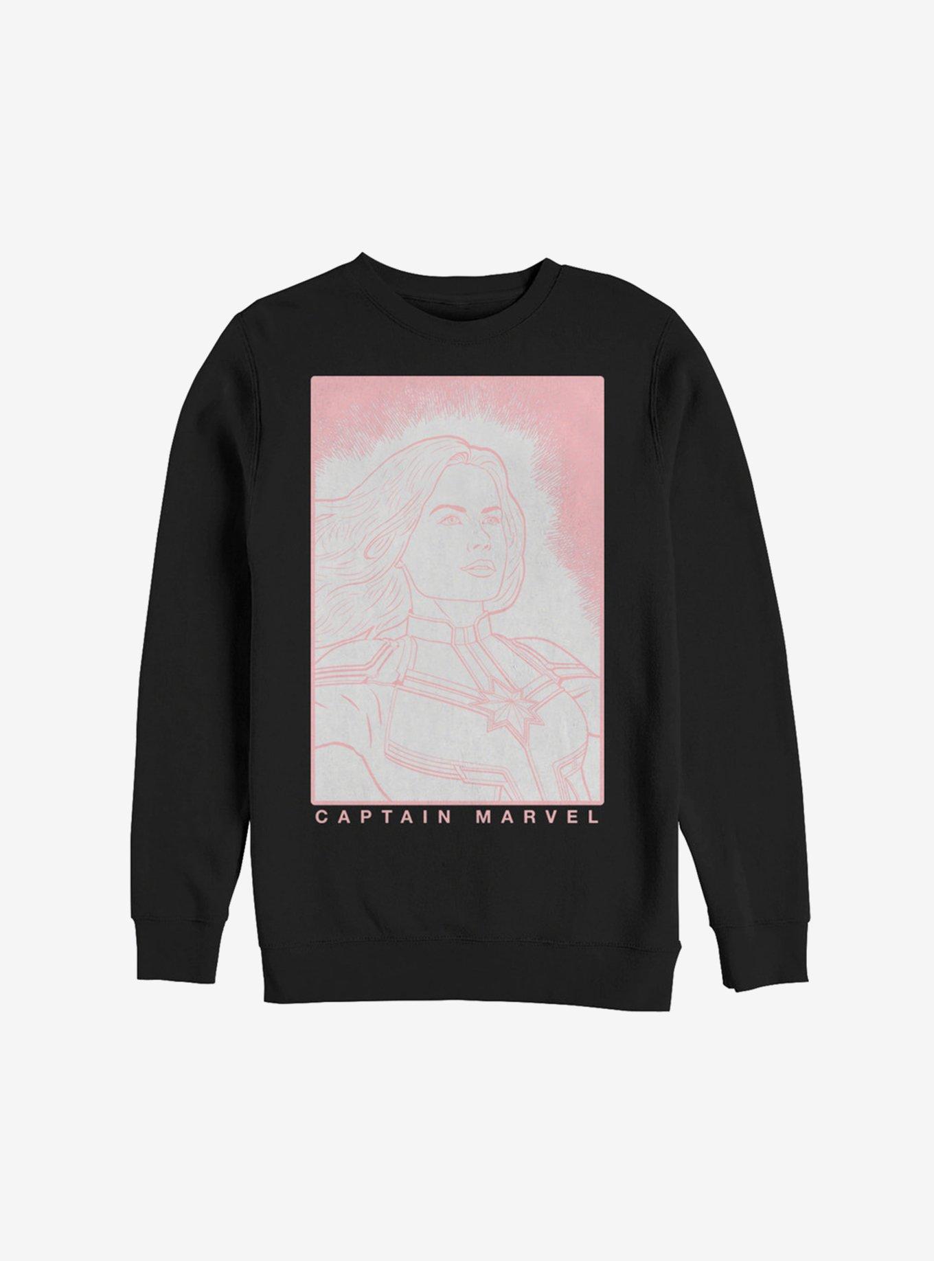 Marvel Captain Marvel Crosshatch Sweatshirt, , hi-res