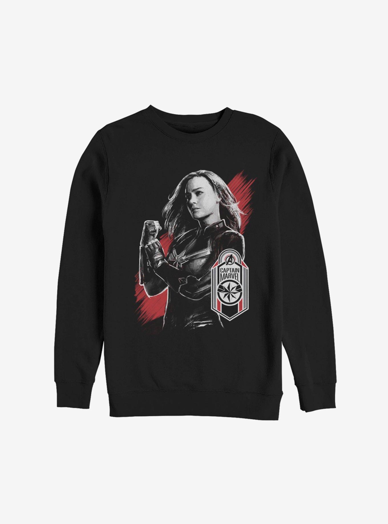 Marvel Captain Marvel Cap Tag Sweatshirt, BLACK, hi-res