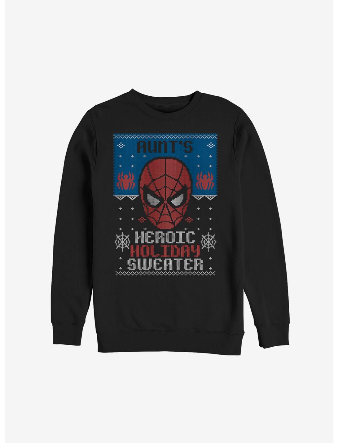 Marvel Spider-Man Aunt's Heroic Holiday Sweater Sweatshirt, BLACK, hi-res