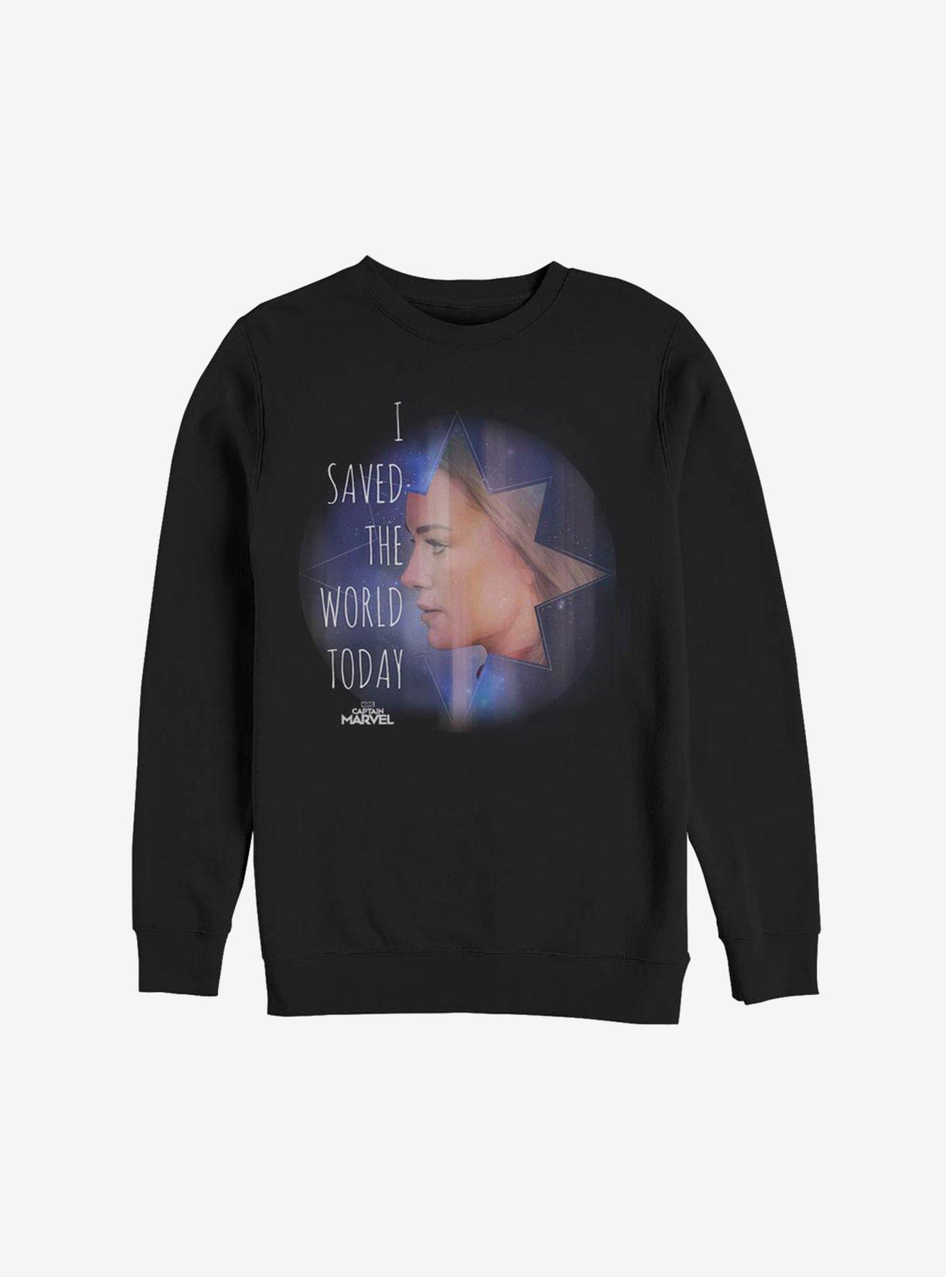 Marvel Captain Marvel Saved The World Sweatshirt, BLACK, hi-res