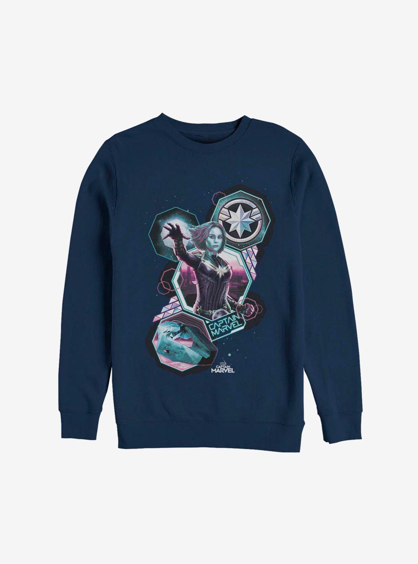 Marvel Captain Marvel Space Time Sweatshirt, NAVY, hi-res