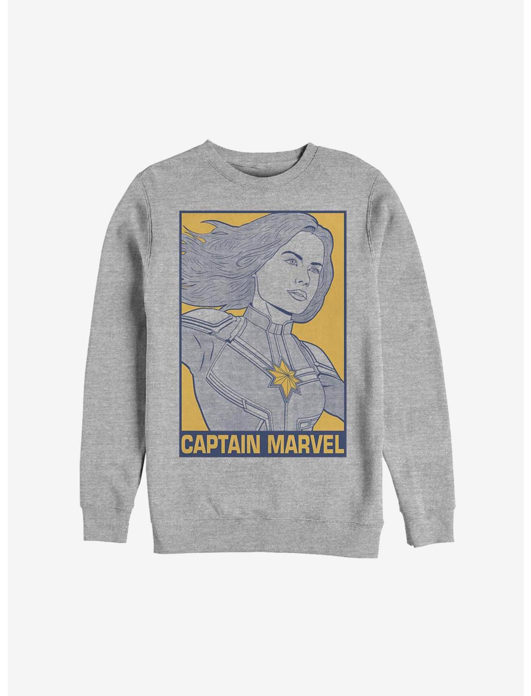 Marvel Avengers: Endgame Pop Captain Marvel Sweatshirt, ATH HTR, hi-res